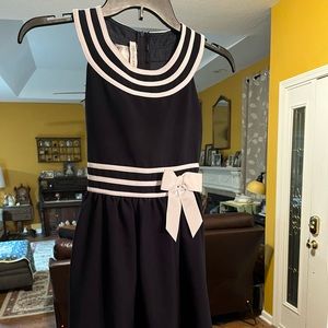 Bonnie Jean Navy & White Sleeveless Dress. Size 12. $13.00